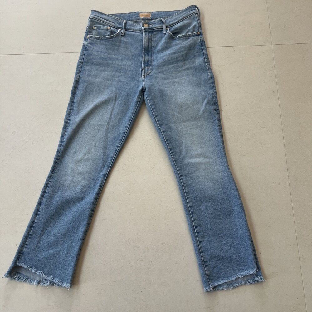 Mother The Insider Women's Crop Step Fray Jeans Size 31 Light Wash Limited !!
